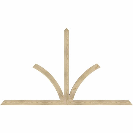 Ekena Millwork Richland Rough Sawn Timber Gable Bracket, Douglas Fir, 108"W x 63"H x 4"D x 4"F, 14/12 Pitch GBW108X63X0404RIC00RDF